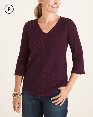 Chico's Petite Ribbed Pullover