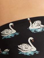 Thumbnail for your product : Stella McCartney Swan Print Halterneck Bandeau Bikini Top - Womens - Black Multi