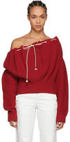 Calvin Klein 205W39NYC Red Drawstring Sweater