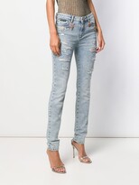 Thumbnail for your product : Philipp Plein Rhinestone Charm Distressed Skinny Jeans