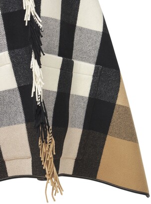 Burberry Mega Wool & Cashmere Check Pocket Stole