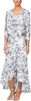 Thumbnail for your product : Alex Evenings Floral Print Chiffon Gown with Jacket