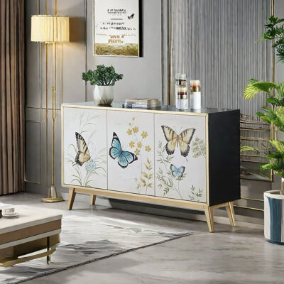 Vivid Space Creation Nordic style light luxury painted sideboard