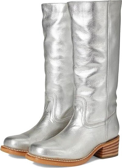 Frye Campus 14L Cowboy Women's Boots Silver : 7.5 B - Medium, Leather