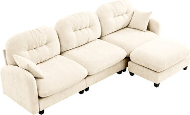 Latitude Run 3 Modular Sectional L Shaped With , Chenille Fabric, Design, Ergonomic For Reading Spaces , Chenille, And Design