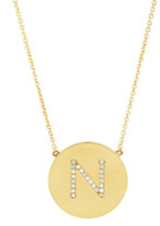 Thumbnail for your product : Sterling Forever 14K Gold Vermeil CZ Round Initial Necklace
