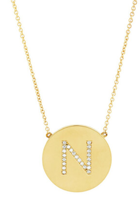 Sterling Forever 14K Gold Vermeil CZ Round Initial Necklace