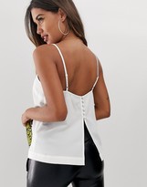 Thumbnail for your product : ASOS DESIGN cami with square neck with button back
