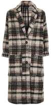 Thumbnail for your product : Topshop Dark check wool mix duster coat