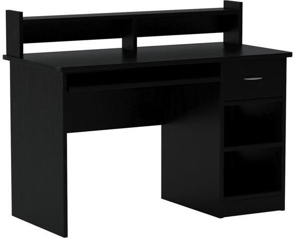 Heightele OneSpace Essential Computer Desk, Hutch with Pull-Out Keyboard, Black