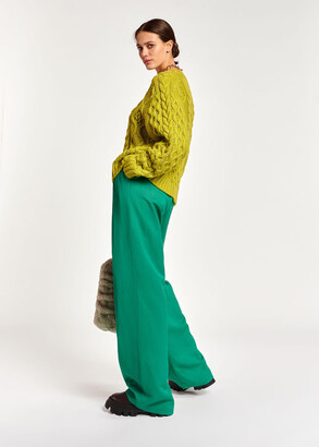 Essentiel Antwerp Agatti Cable Stitch Sweater Kiwi