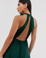 Thumbnail for your product : Asos Tall ASOS DESIGN Tall Halter Pleated Waisted Maxi Dress