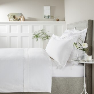The White Company Soames Cupro Cotton Deep Fitted Sheet, Chalk, Super King