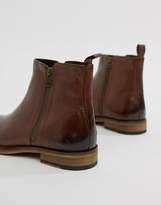 Thumbnail for your product : ASOS Design DESIGN chelsea boots in brown leather with zips