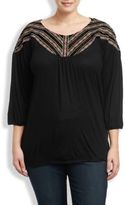 Thumbnail for your product : Lucky Brand Peasant Embroidered Top