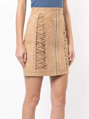 Balmain lace-up mini skirt