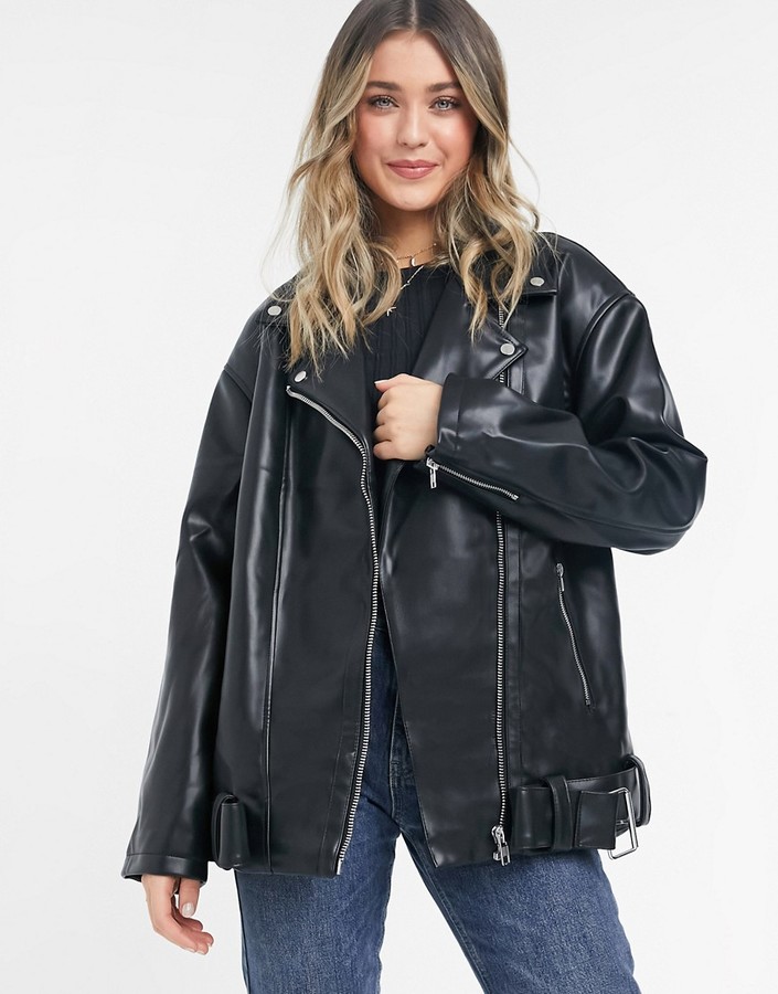 Oversized Biker Jacket | Shop the world's largest collection of fashion |  ShopStyle