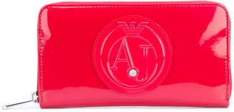 Armani Jeans logo embossed zipped wallet