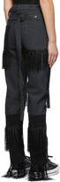 Thumbnail for your product : Youths in Balaclava Grey & Black Fringed High Waisted Jeans