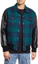 levi's men's faux suede varsity baseball bomber jacket