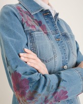 Thumbnail for your product : Chico's Floral-Print Denim Jacket