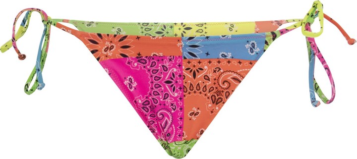 Bandana Patterned Swim Briefs With Ties