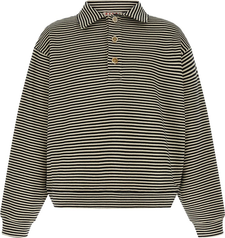 Marni Striped Polo Sweatshirt