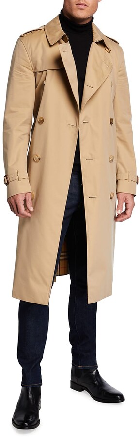 Burberry Men's Kensington Double-Breasted Long Trench Coat - ShopStyle
