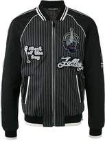 Thumbnail for your product : Dolce & Gabbana musical patch striped bomber