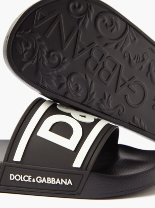 Dolce & Gabbana Logo-embossed Rubber Slides - Black - ShopStyle Sandals
