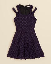 Thumbnail for your product : Sally Miller Girls' Studded Lace Split Shoulder Dress - Sizes S-xl