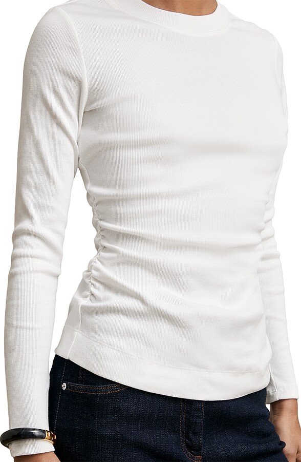 Reiss Tessa Ribbed Long Sleeve Tee