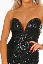 Thumbnail for your product : Pink Boutique Adelina Black Sequin Fishtail Maxi Dress
