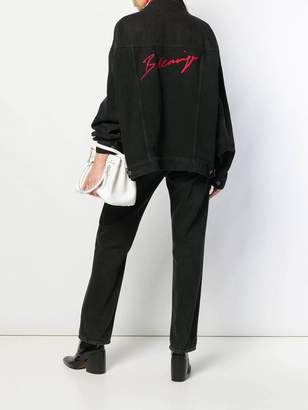 Balenciaga contrasting logo denim jacket