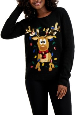 sequin reindeer sweater