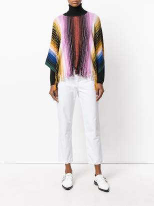 Missoni fringed knitted poncho