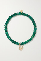 Thumbnail for your product : Sydney Evan Starburst Horseshoe 14-karat Gold, Corundum And Diamond Bracelet - Green - One size