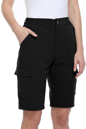 Dilgul Womens Hiking Shorts Summer Quick Dry Shorts Golf Shorts Lightweight Outdoor Water Resistant Black - Shopstyle
