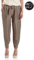 Thumbnail for your product : 424 FIFTH Cropped Linen Ankle Pants