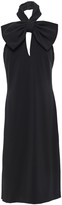 Thumbnail for your product : Badgley Mischka Bow-embellished Stretch-cady Halterneck Dress