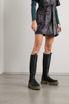 Thumbnail for your product : Ganni Rubber-trimmed Leather Chelsea Knee Boots