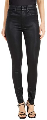 womens high waisted coated jeans