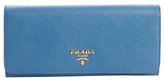 Thumbnail for your product : Prada cobalt leather saffiano snap continental wallet