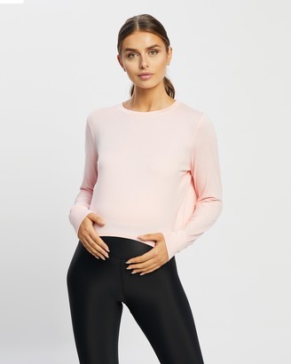 Cotton On Body Active - Women's Pink Maternity T-Shirts - Maternity Cross Back Long Sleeve Top - Size XL at The Iconic