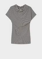 Thumbnail for your product : Women's Black Stripe Cowl Neck Ruffle Top