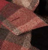 Thumbnail for your product : Etro Velvet and Calf Hair-Trimmed Plaid Wool-Blend Coat