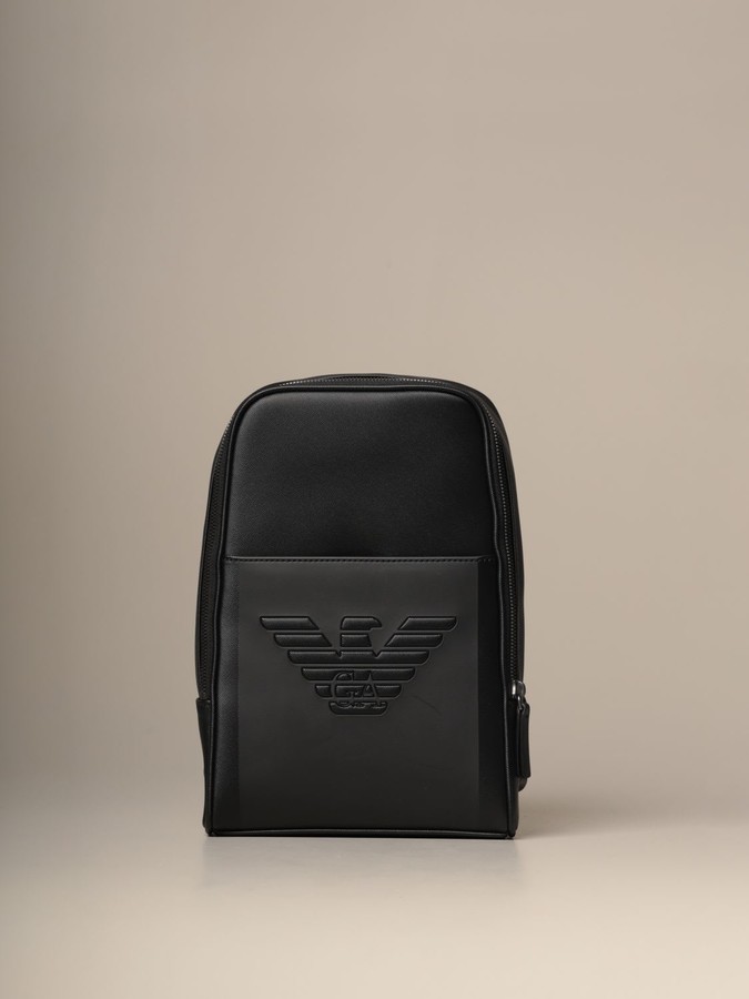 Emporio Armani Shoulder Bag Single Shoulder Backpack With Embossed Logo -  ShopStyle