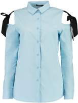 Thumbnail for your product : boohoo Fabienne Tie Detail Cold Shoulder Shirt