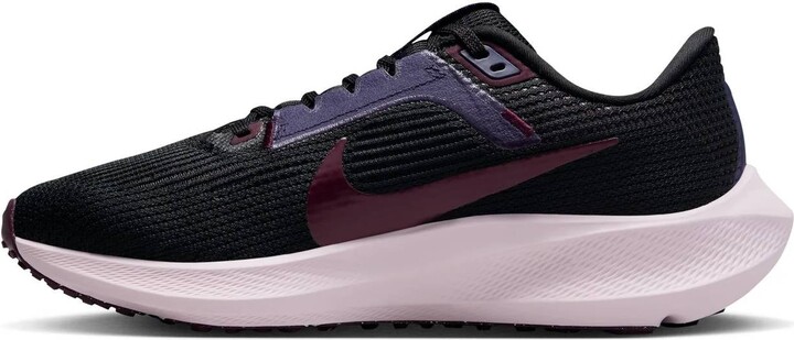 Nike Women's Air Zoom Pegasus 40 Running Shoes In Black/night Maroon-Purple Ink
