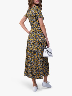 Jolie Moi Floral Print A-Line Maxi Dress, Yellow/Black